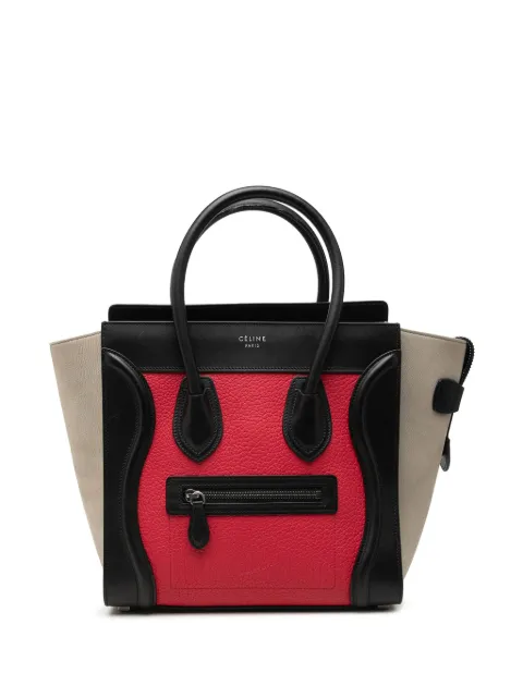 Celine Pre-Owned 2017 Micro Tricolor Leather Luggage tote bag Black O8M7Y73HFG7CD76A