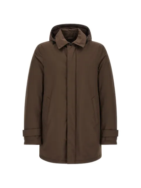 Herno detachable-hood matte-finish parka Brown PI001242U12840
