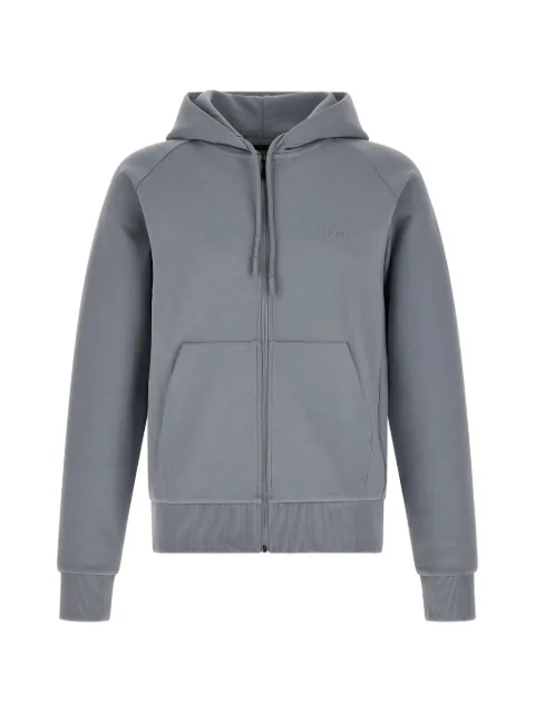 BOSS zip-up raglan-sleeve hoodie Grey 50565305