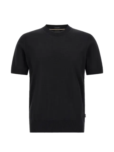 BOSS short-sleeved knit T-shirt in merino wool Black 50560476