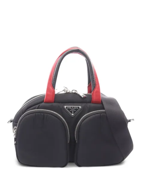 Prada Pre-Owned 2010s Triangle-logo two-way handbag Black 1093764