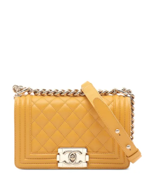 CHANEL Pre-Owned 2021 Boy Chanel leather shoulder bag Yellow 1094009H2878J34