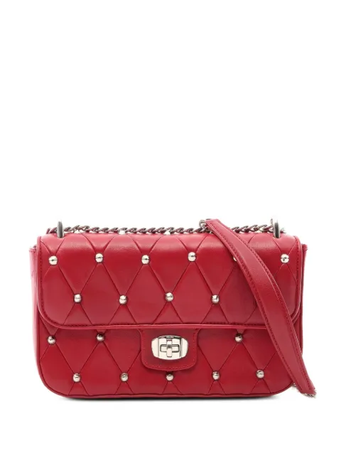 Miu Miu Pre-Owned 2010s quilted studded leather shoulder bag Red 1094591