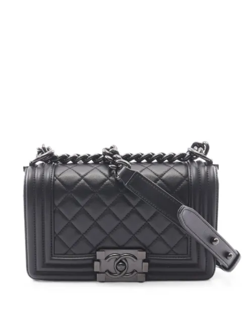 CHANEL Pre-Owned 2018 small Boy Chanel chain shoulder bag Black 109401025391718