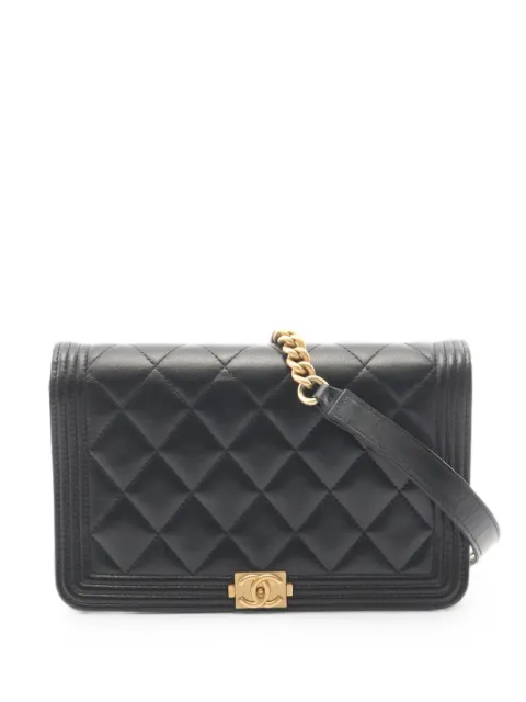 CHANEL Pre-Owned 2021 Boy Chanel diamond-quilted shoulder bag Black 1094599314789163