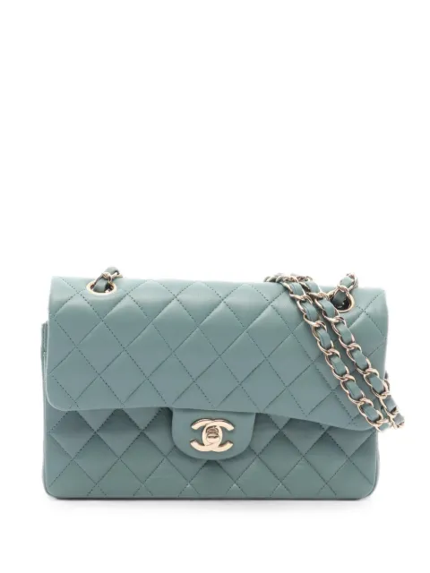 CHANEL Pre-Owned double flap quilted shoulder bag Blue 1094023AHCL8N4C