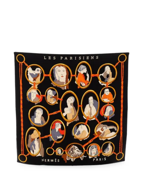 Hermès Pre-Owned 2010s Les Parisiens scarf Black 1089039