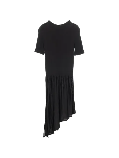 CHANEL Pre-Owned 1986-1988 Coco Mark button asymmetric dress Black 1087940