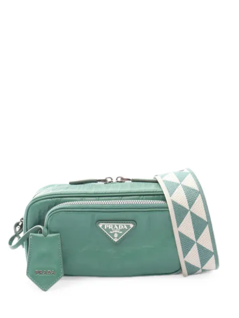 Prada Pre-Owned 2010s Nappa antique shoulder bag Green 1093546