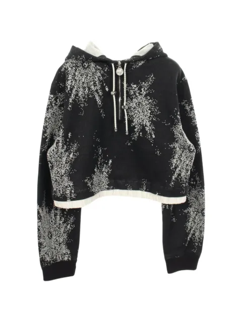 CHANEL Pre-Owned 1986-1988 Coco Mark cropped hoodie Black 1087941