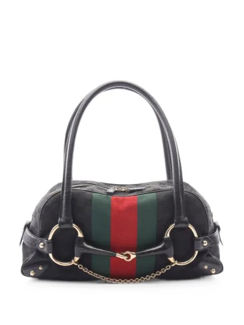 Gucci Pre-Owned 2000s Horsebit GG canvas handbag Black 1093774