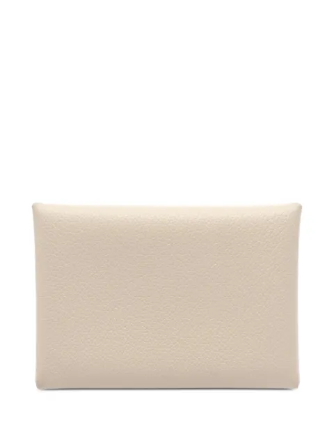 Hermès Pre-Owned 2024 Calviduo Evercolor coin purse Neutrals 1093527W