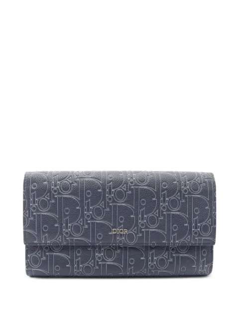 Christian Dior Pre-Owned 2000s long Gravity Outline flap wallet Blue 1094164