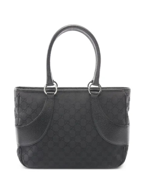 Gucci Pre-Owned 2010s GG canvas leather handbag Black 1092094