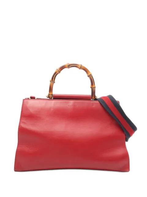 Gucci Pre-Owned 2000s Bamboo Nym Fair tote bag Red 1092080