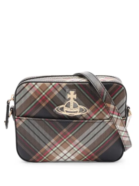 Vivienne Westwood Pre-Owned Tartan Orb camera bag Black 1093864
