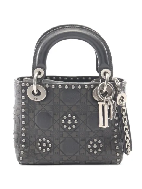 Christian Dior Pre-Owned 2000s Lady Dior studded tote bag Black 1093180