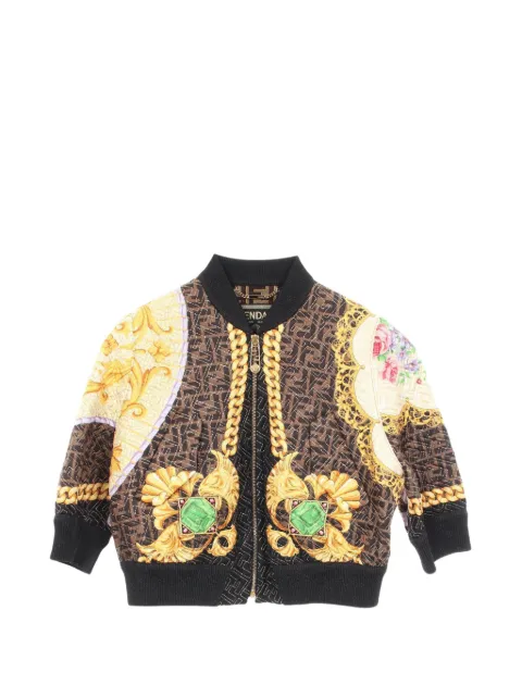Fendi Pre-Owned x Versace 2010s Fendace Zucca blouson jacket Brown 1092600