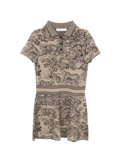 Christian Dior Pre-Owned 2010s Toile de Jouy polo shirt dress Neutrals 1090067