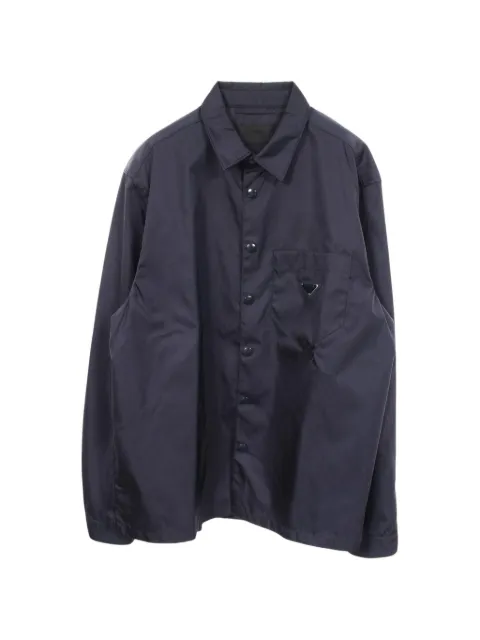Prada Pre-Owned 2000s Re-Nylon logo plate jacket Blue 1092599