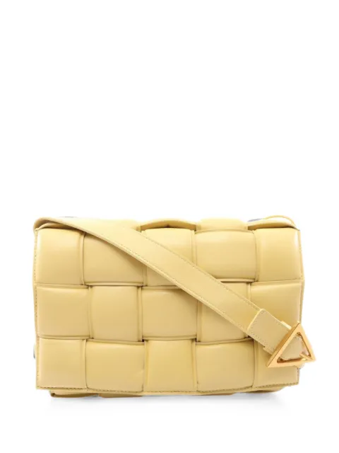 Bottega Veneta Pre-Owned 2010s Cassette padded Intrecciato shoulder bag Yellow 1094056