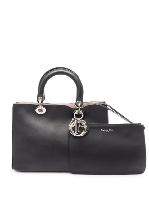 Christian Dior Pre-Owned 2010s Diorissimo calf leather tote bag Black 1093812