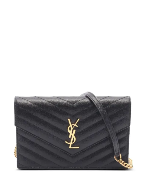 Saint Laurent Pre-Owned 2010s Cassandra envelope chain wallet Black 1092923