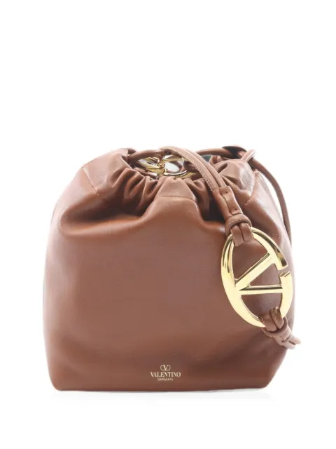 Valentino Garavani Pre-Owned 2000s VLogo mini bucket bag Brown 1081436