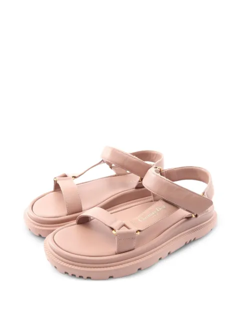 Christian Dior Pre-Owned 2020s D-Wave leather sandals Pink 1092755
