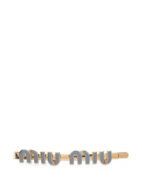 Miu Miu Pre-Owned 2020s logo hair clip Gold 1093586