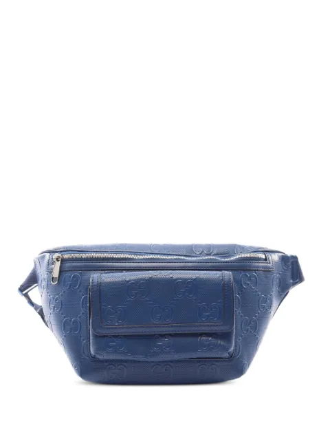 Gucci Pre-Owned 2010s GG embossed belt bag Blue 1093807