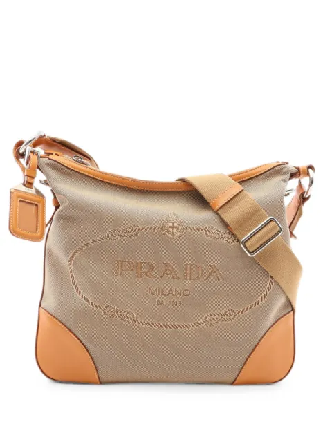 Prada Pre-Owned 2000s Logo Jacquard shoulder bag Neutrals 1094723