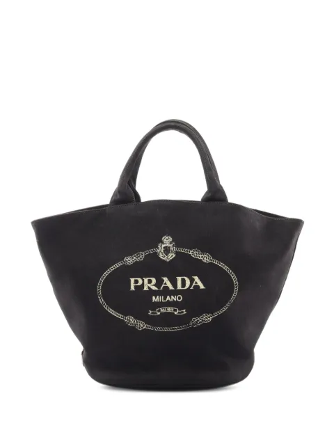 Prada Pre-Owned 2000s Canapa logo-print tote bag Black 1092901