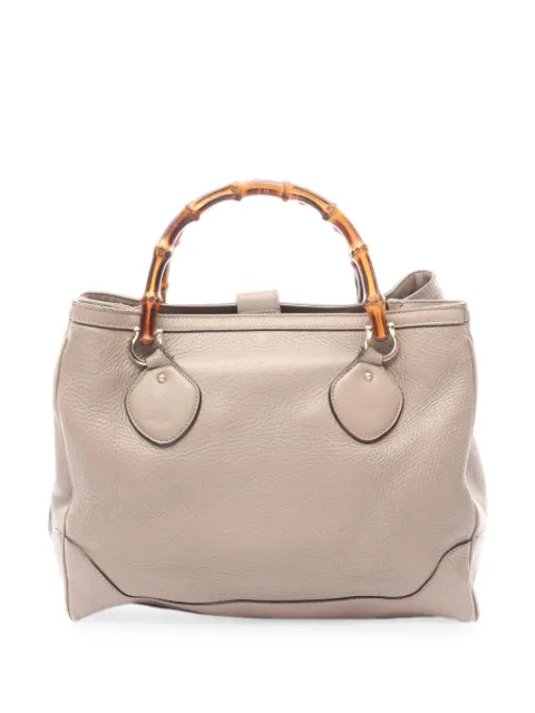 Gucci Pre-Owned 2000s Bamboo leather tote bag Grey 1094175