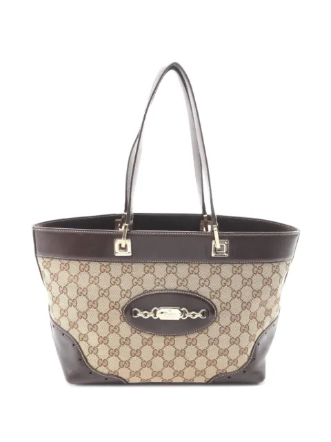 Gucci Pre-Owned 2000s GG Horsebit canvas tote bag Neutrals 1093114
