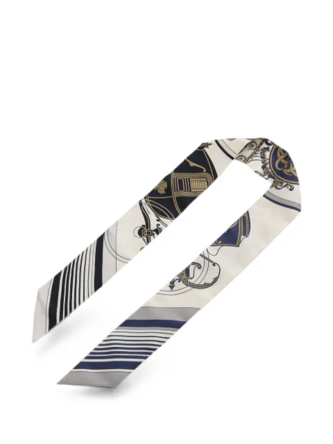 Hermès Pre-Owned 2000s Ex-Libris Twilly scarf White 1081642