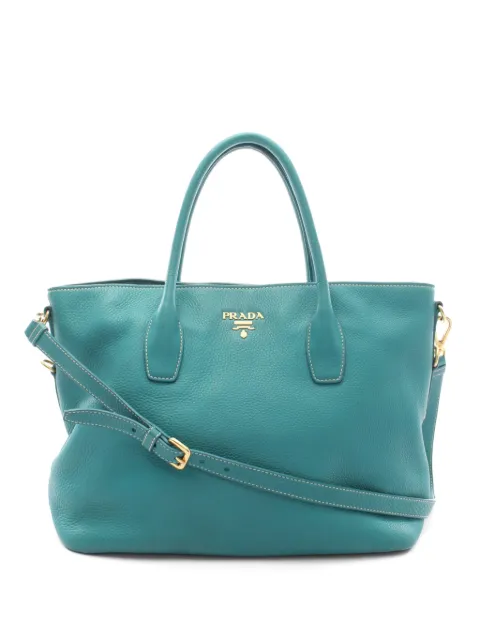 Prada Pre-Owned 2000s leather tote bag Blue 1092245