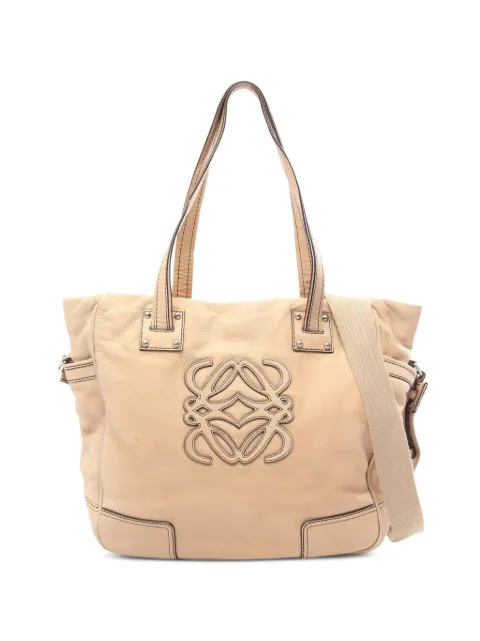 Loewe Pre-Owned 2000s Anagram leather tote bag Neutrals 1093439