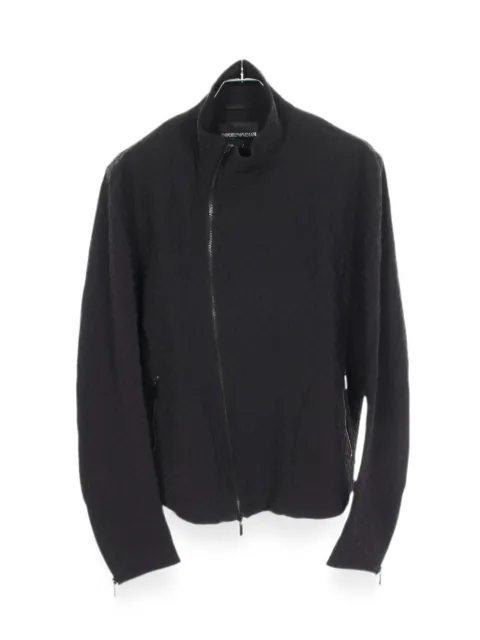 Emporio Armani Pre-Owned patterned zip-up jacket Black 1065620