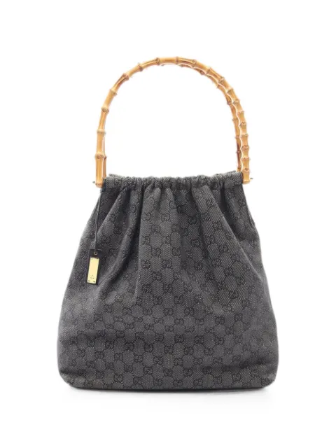 Gucci Pre-Owned 2000s Bamboo GG pattern shoulder bag Blue 1093033