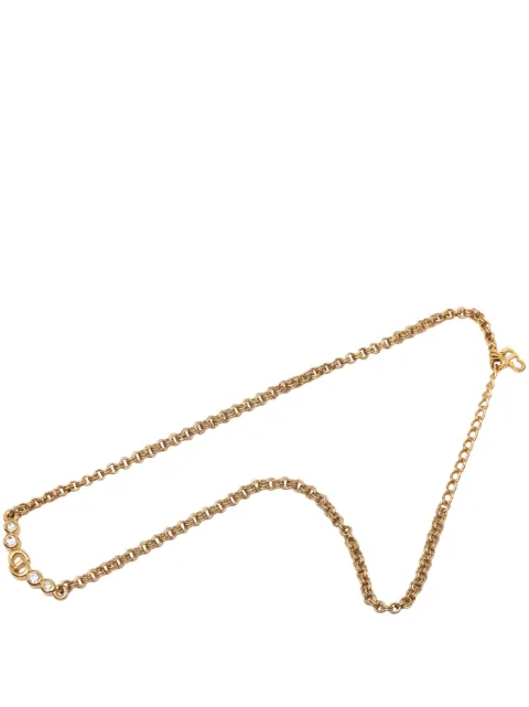 Christian Dior Pre-Owned 1990 Gold Plated Strass CD Logo Charm Necklace costume necklace Gold 47X61QQQ437I36P2