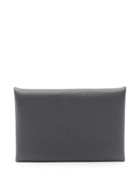 Hermès Pre-Owned 2024 Calvi leather coin purse Black 1094080W
