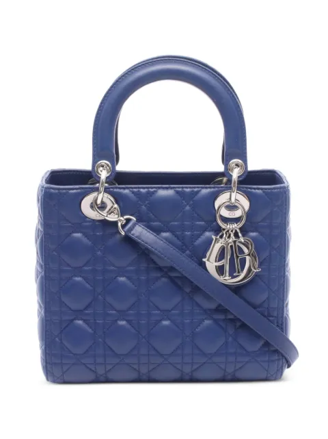 Christian Dior Pre-Owned 2000s Lady Dior Cannage tote bag Blue 1094309