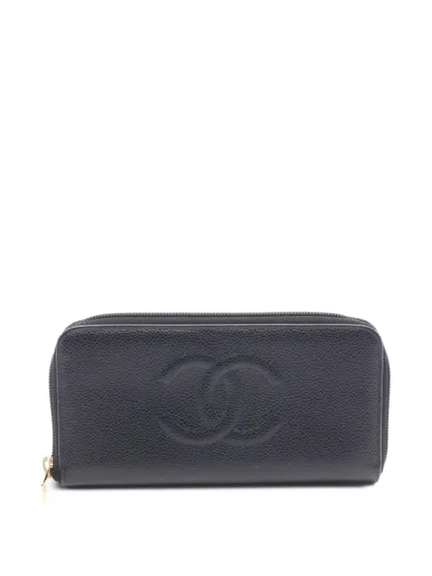 CHANEL Pre-Owned 2004-2005 CC-logo caviar-leather wallet Black 10937789682175