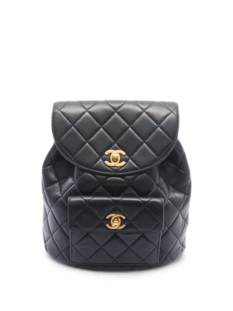 CHANEL Pre-Owned 1994-1996 Duma quilted turn-lock backpack Black 10932773967347