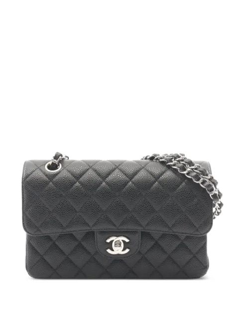 CHANEL Pre-Owned 2020-2021 Matelassé double-flap leather shoulder bag Black 109220630537413