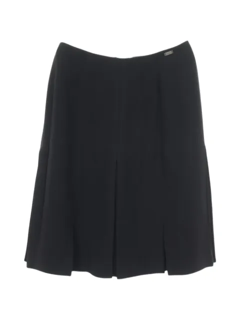 CHANEL Pre-Owned 1986-1988 logo-detail skirt Black 1085157