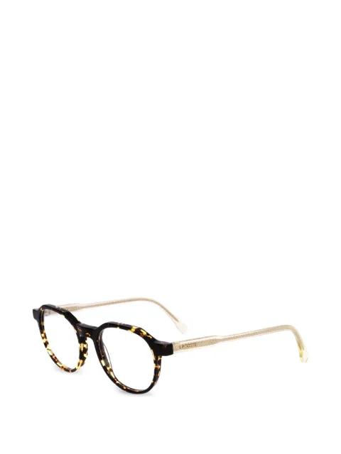 Lacoste tortoiseshell-effect geometric-frame glasses Brown L285121449