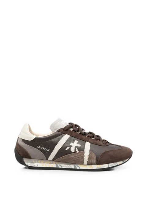 Premiata Jacky X logo-patch sneakers Brown 8622