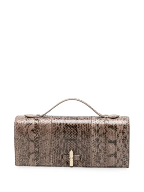 Malone Souliers May snake-effect leather tote bag Neutrals MAYCLUTCH18